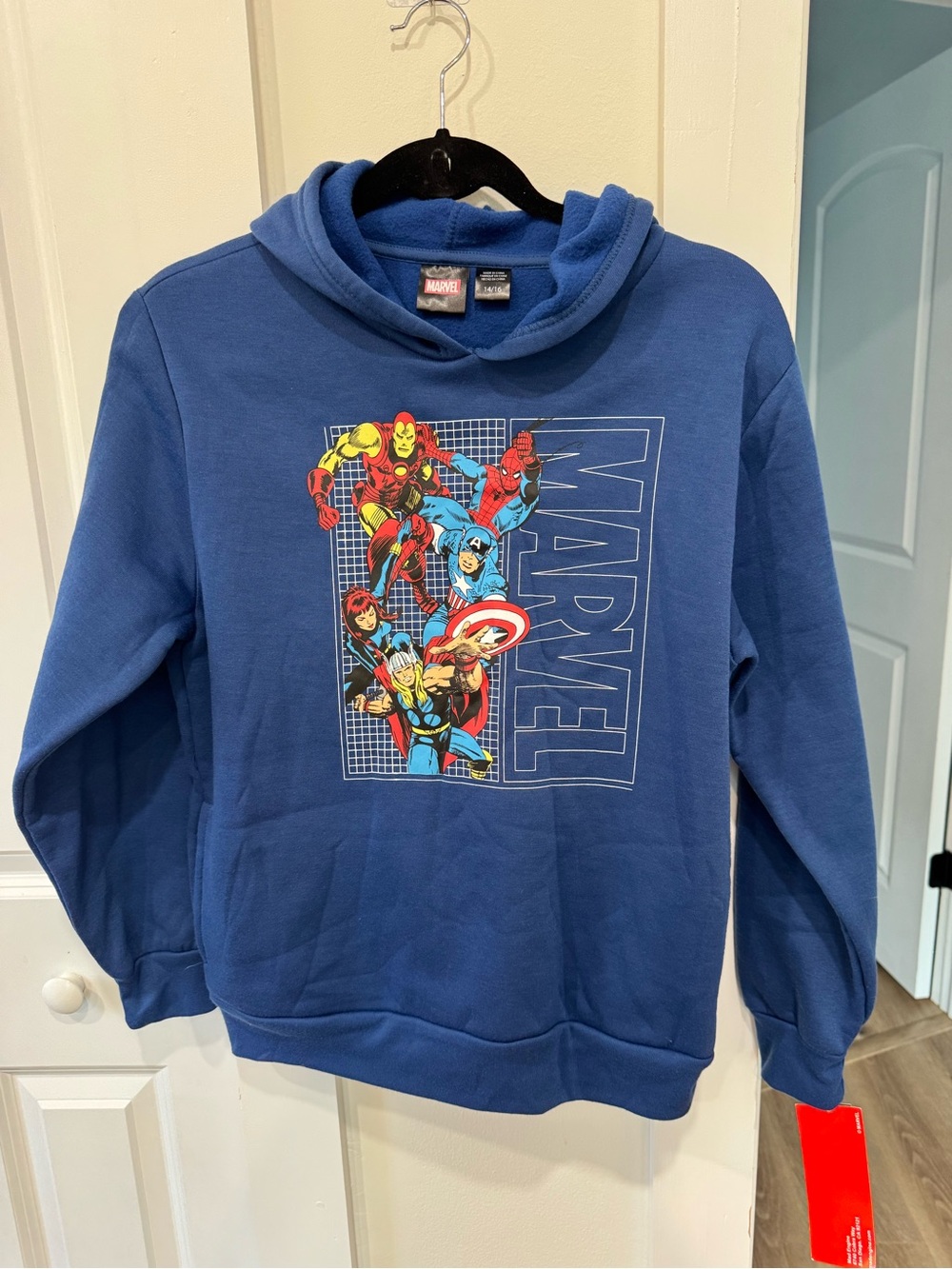Marvel Blue Crewneck Sweatshirt with Classic Avengers Graphic